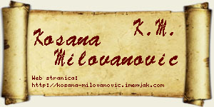 Kosana Milovanović vizit kartica